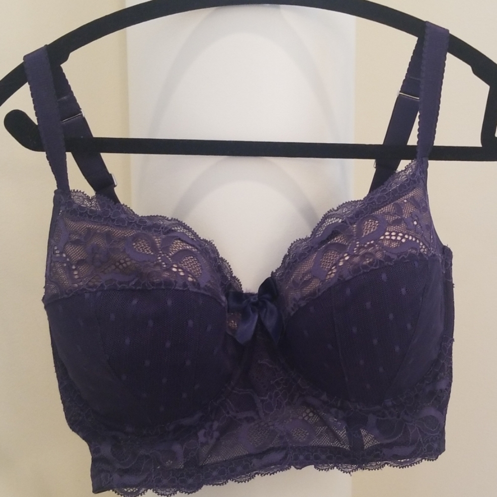 EVOLLOVE Night Sky Longline Bra 32G Blue